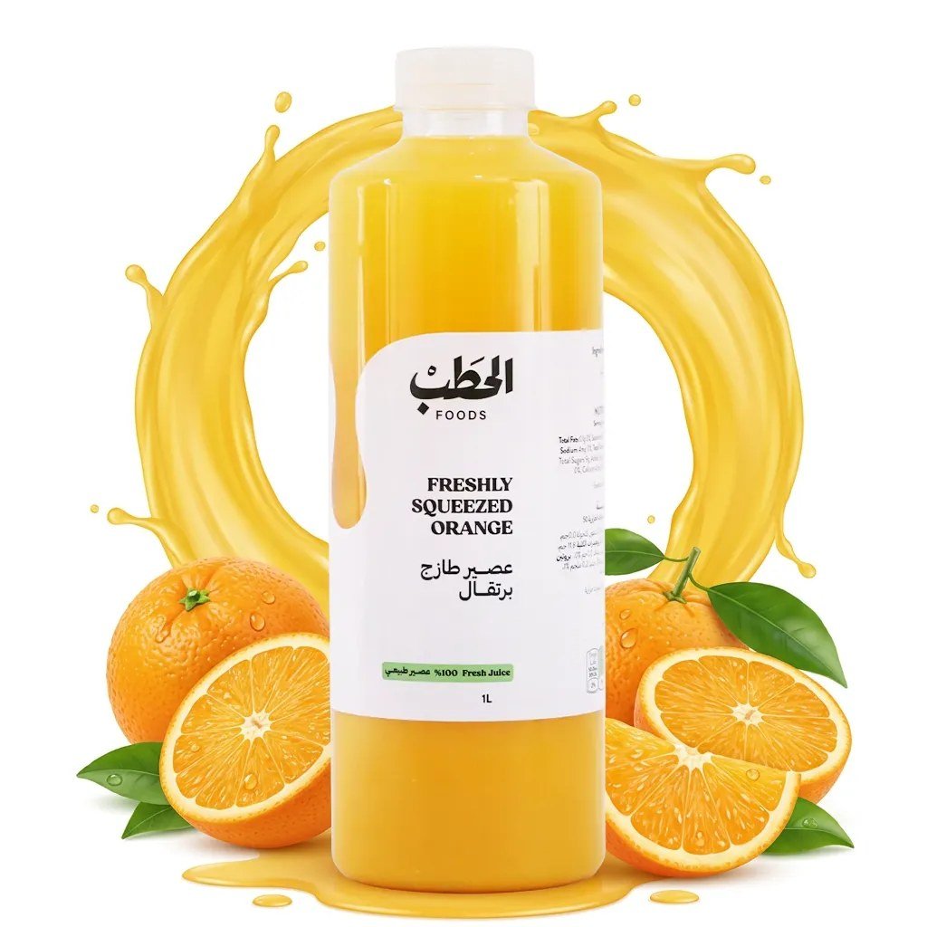 الحطب عصير طازج برتقال كبس 1 لتر