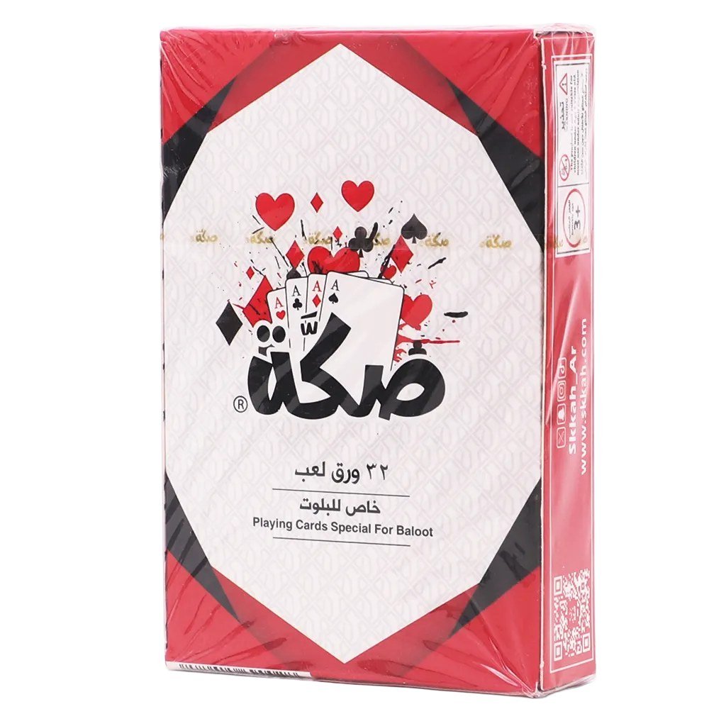صكه ورق لعب بلوت 32 ورقة احمر