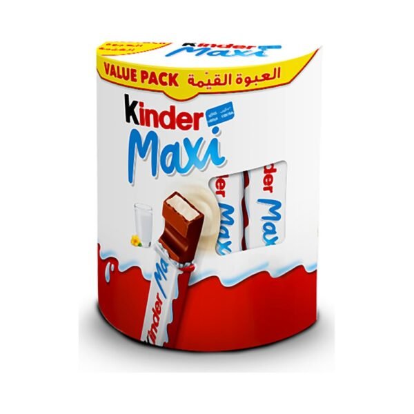 Kinder Maxi عبوة متعددة، 11 لوح شوكولاتة بالحليب محشو بكريمة الحليب، مغلفة بشكل فردي، 231 غرام