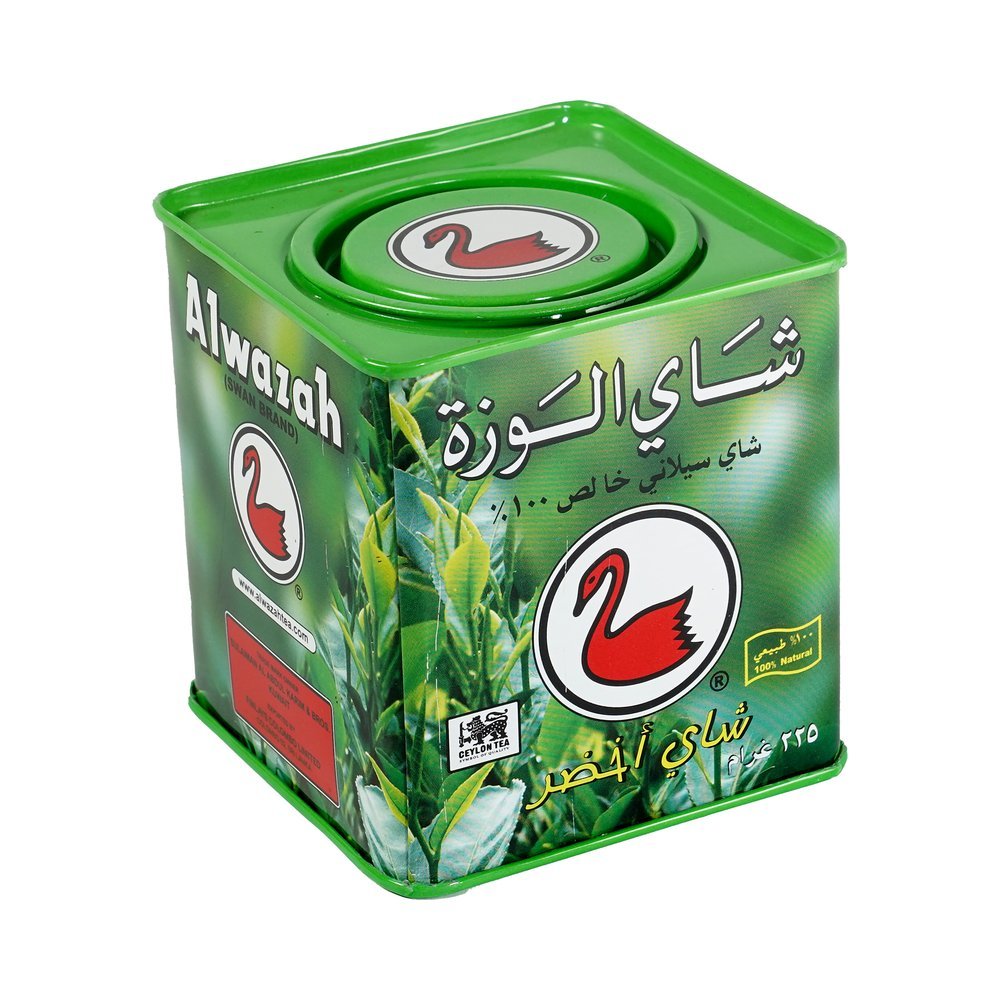 الوزة شاي أخضر أوراق علبة معدنية 225 جم