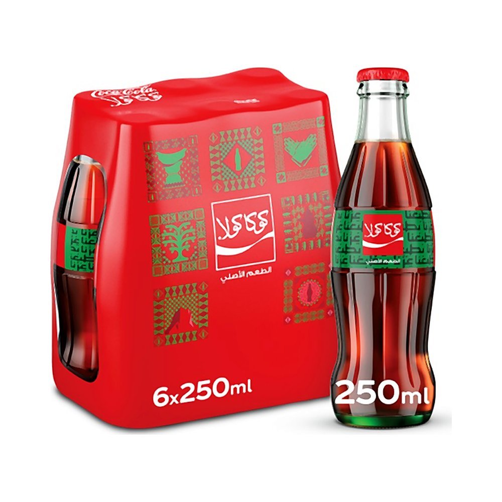 كوكاكولا الطعم الأصلي، إصدار اليوم الوطني السعودي، 6 زجاجات × 250 مل