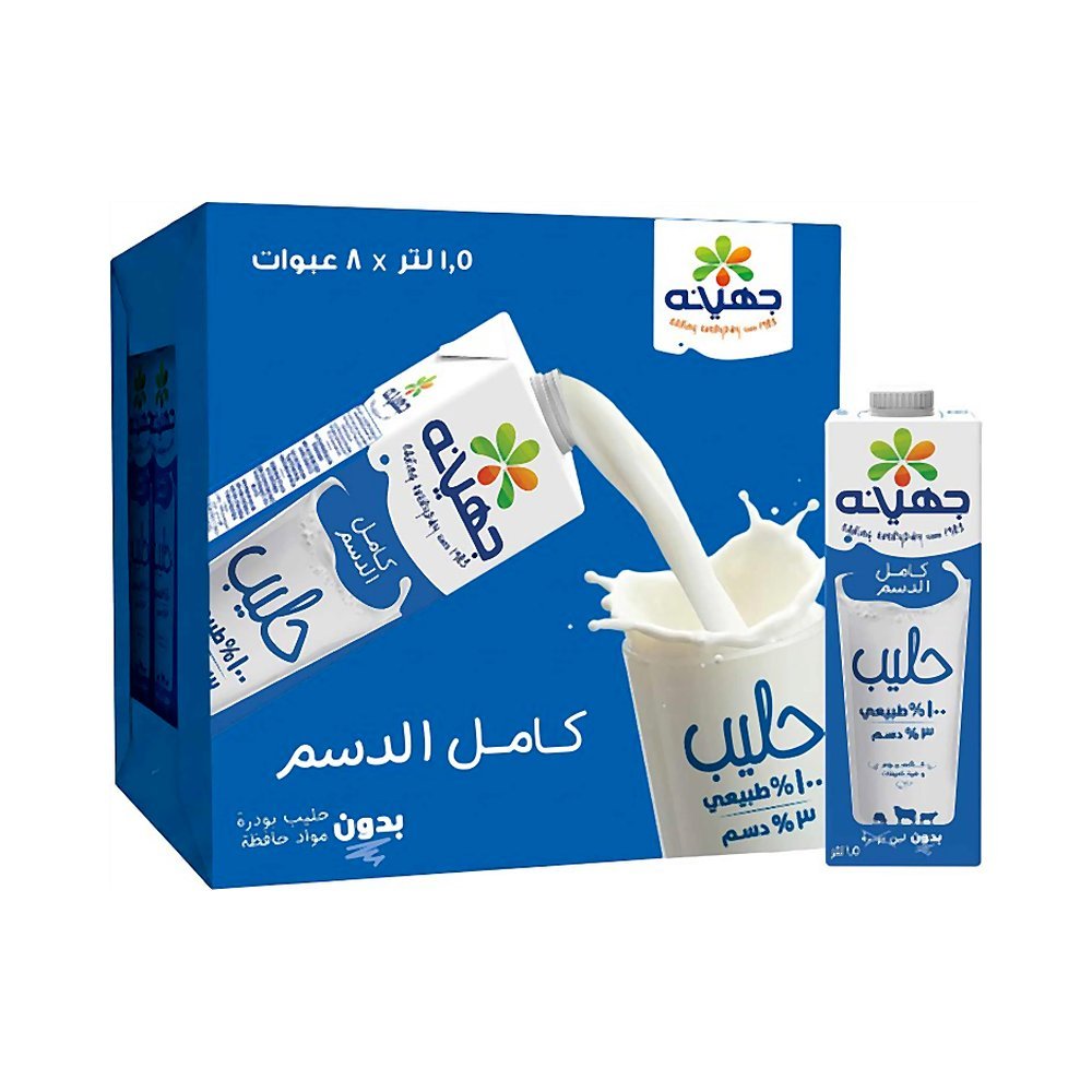 جهينة حليب كامل الدسم 8×1.5 لتر