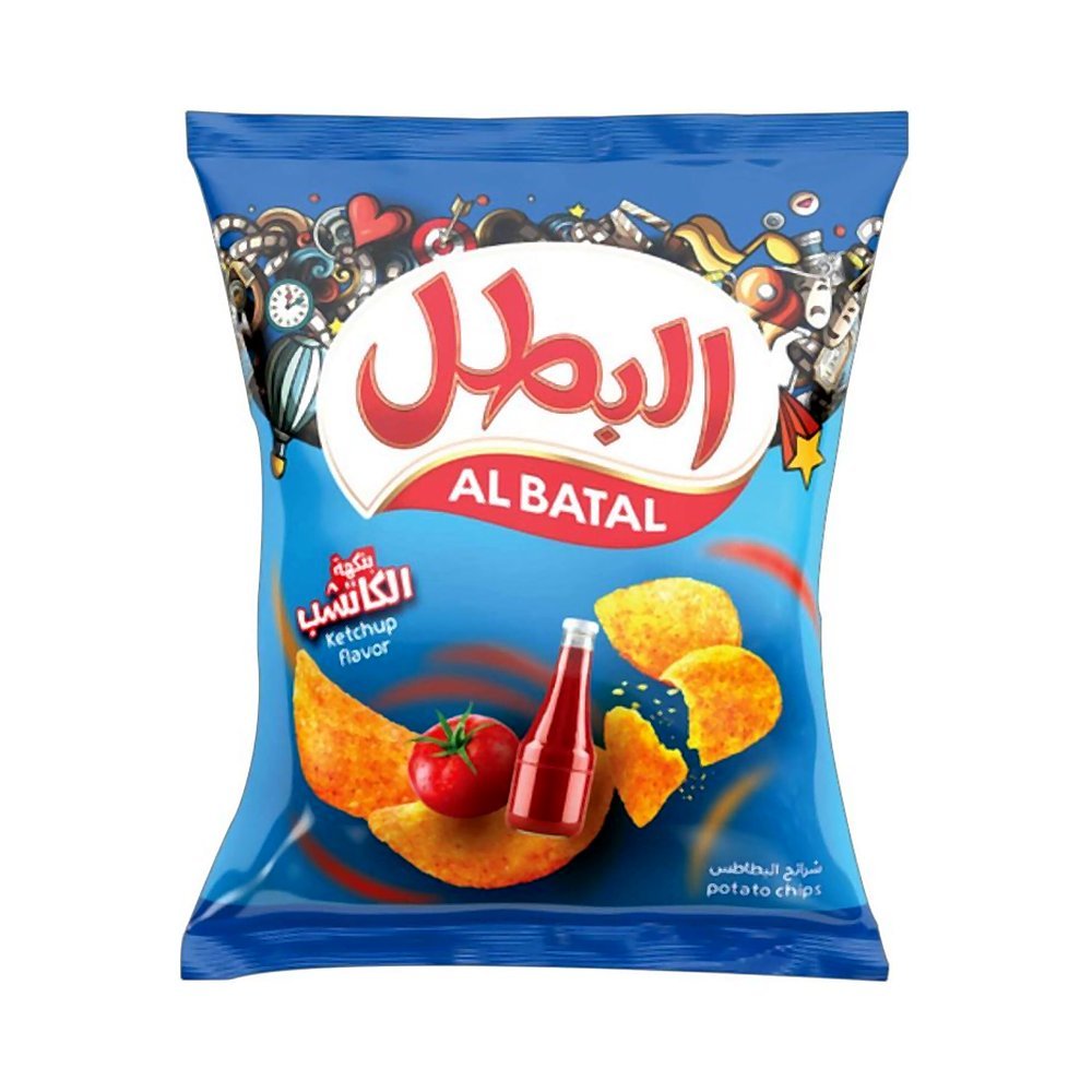 البطل رقائق البطاطس بنكهة الكاتشب ٢٣ جرام