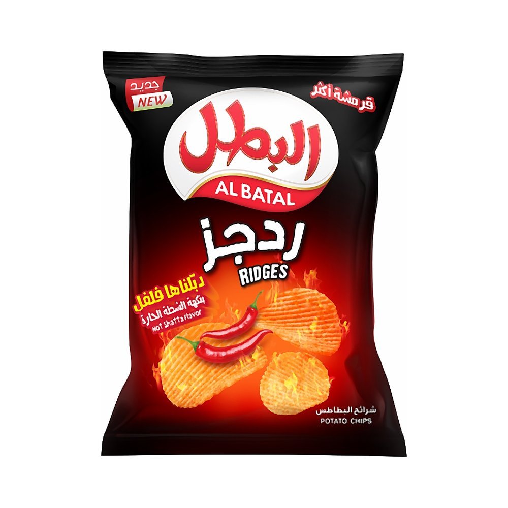 البطل بطاطس ردجز شطة حارة 155 جم