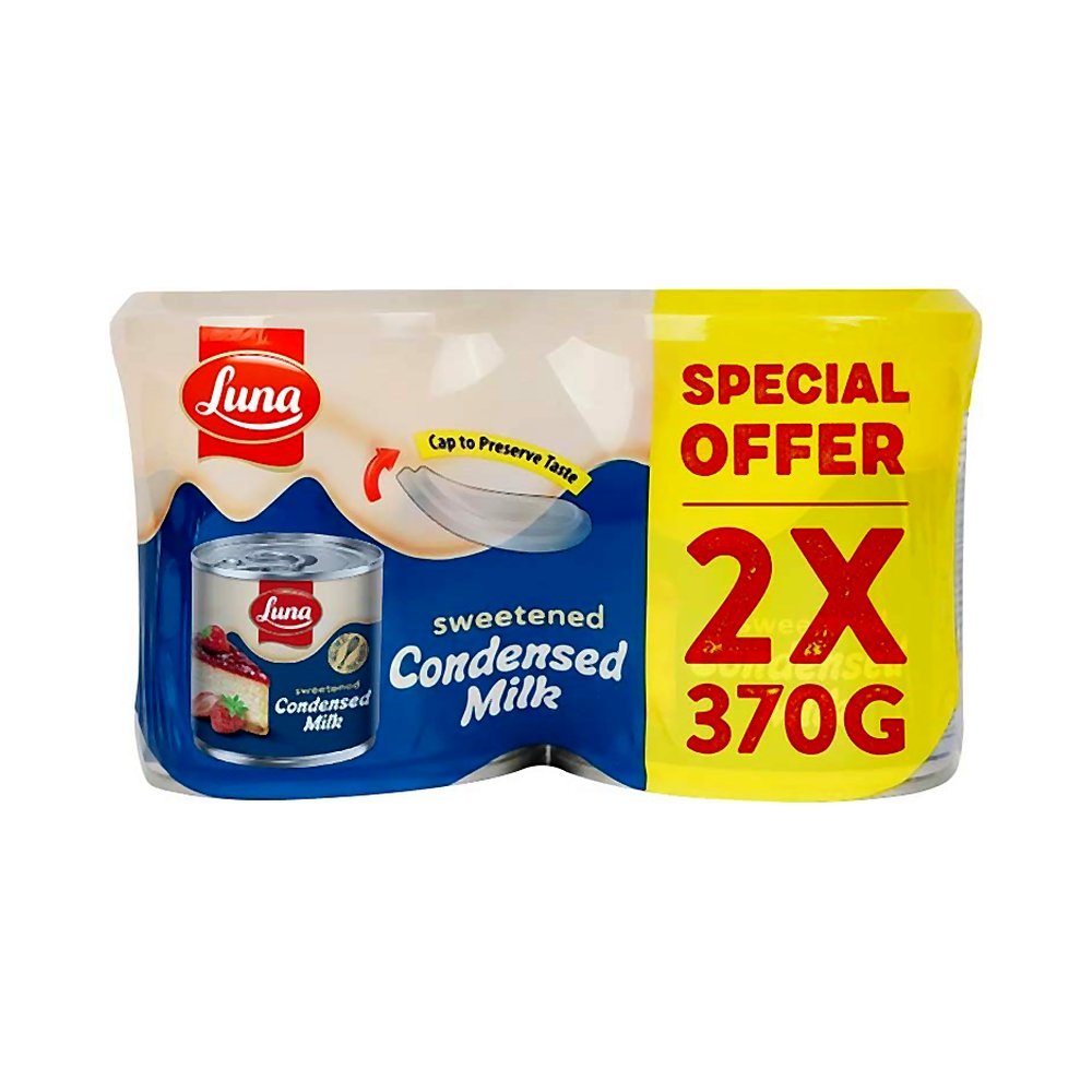 لونا حليب مكثف محلى طقم 2×370 جم