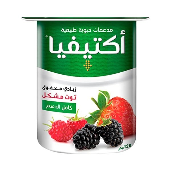 أكتيفيا زبادي كامل الدسم توت مشكل 120جرام