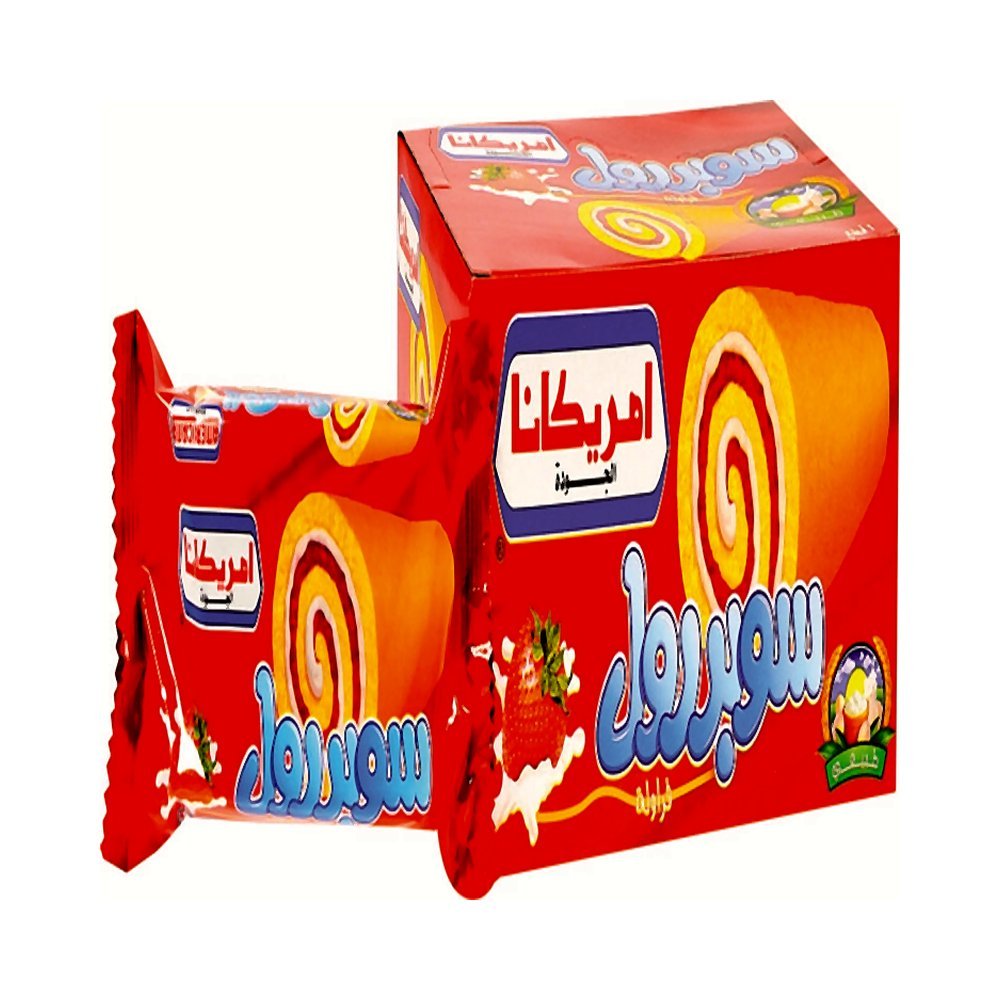 أمريكانا سوبر رول كيك بالفراولة 6 × 60جم