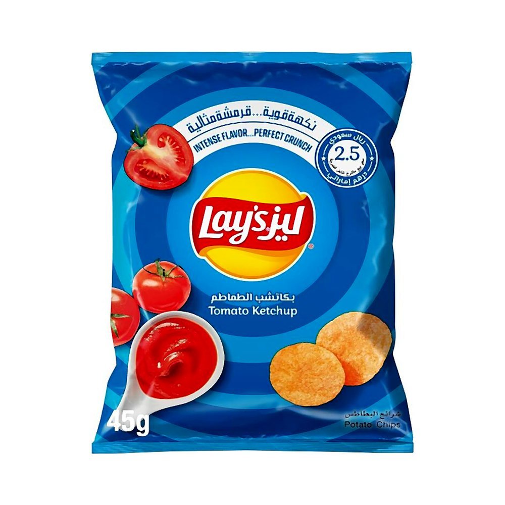 ليز رقائق بطاطس بالكاتشب 45 جم