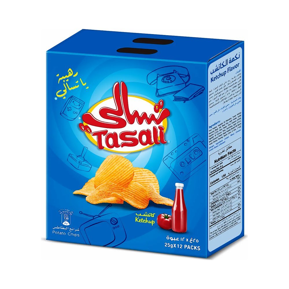تسالي بطاطس شيبس بالكاتشب 12 × 25 جرام