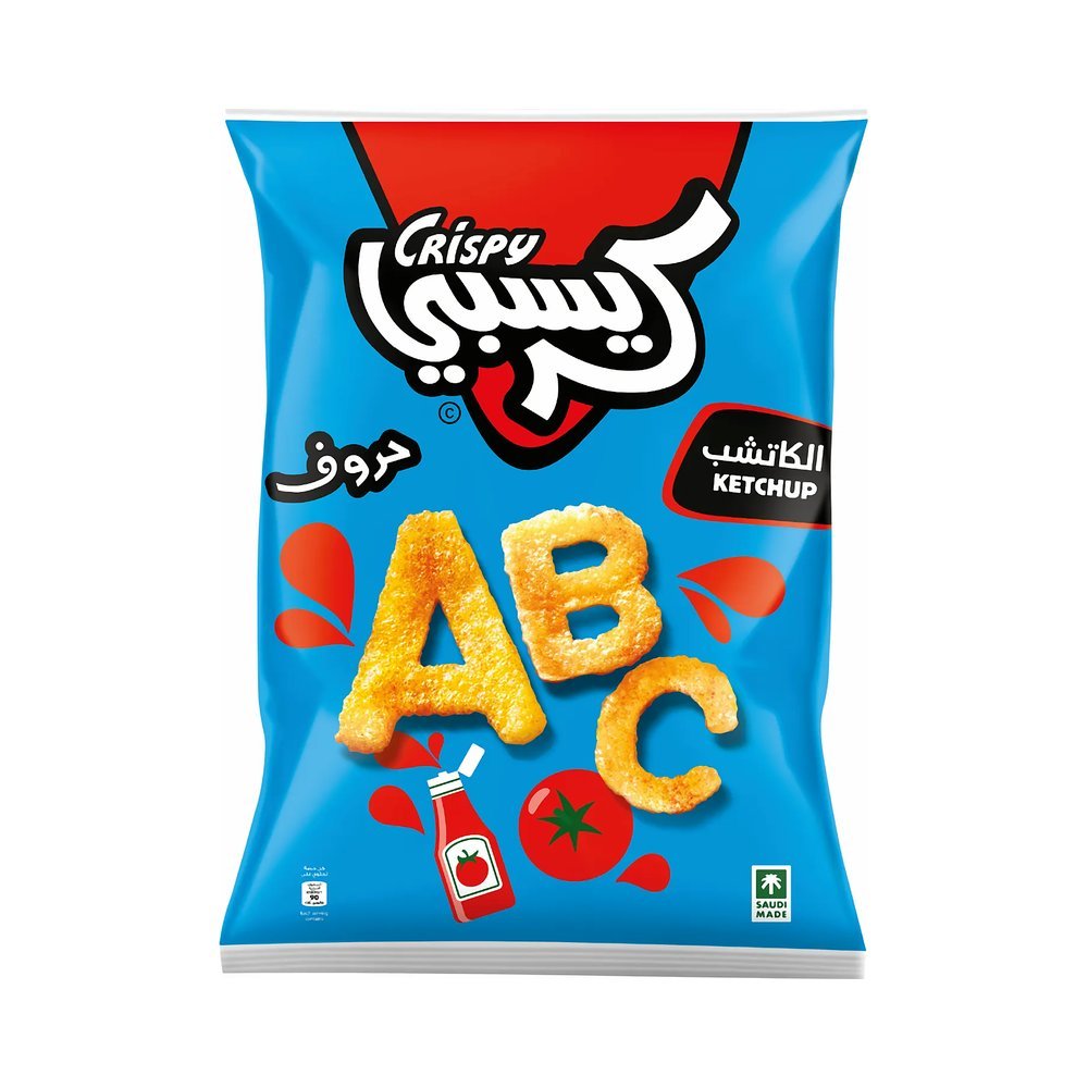 كريسبي شبس الحروف كاتشب 80 جم