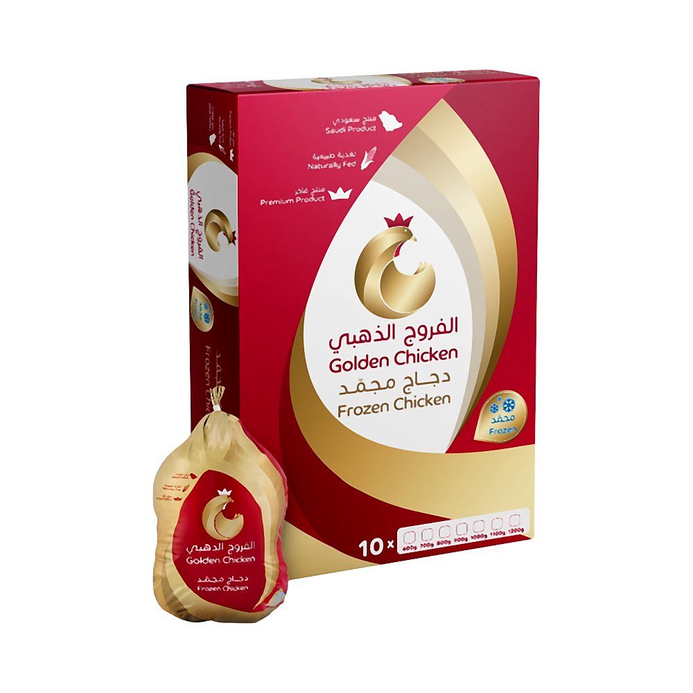 الفروج الذهبي دجاج كامل مجمد 10 × 900 جرام