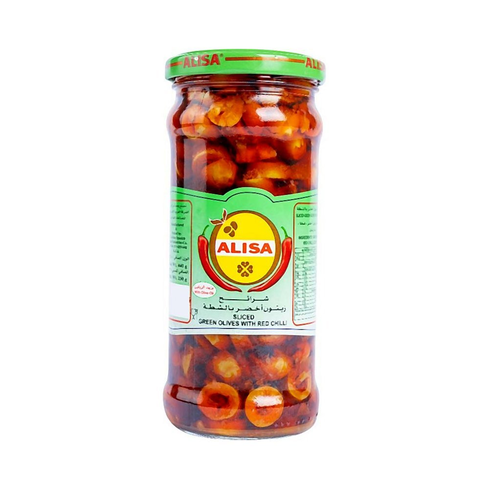 اليسا زيتون أخضر بالشطة440جم