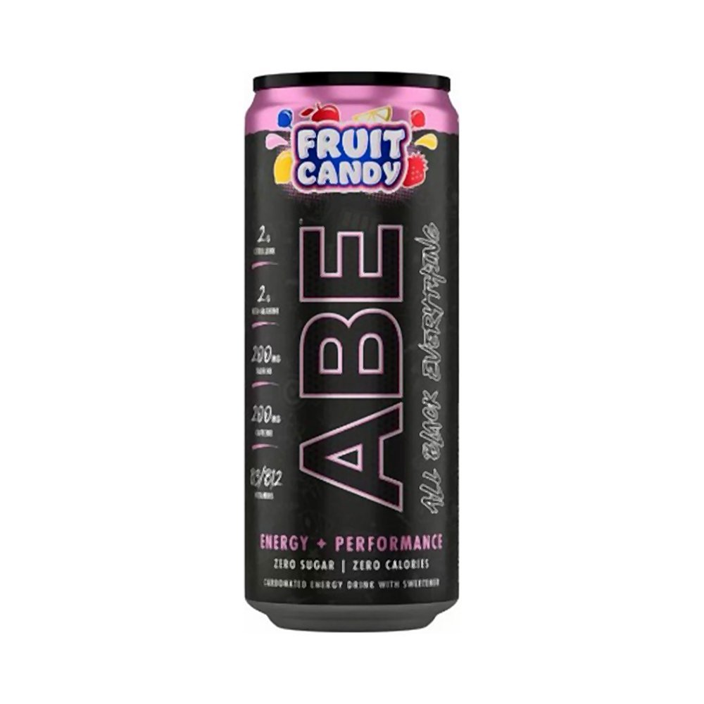 ABE مشروب طاقة مع BCAA وفيتاميني B3 وB12 بنكهة حلوى الفواكه 330 مل