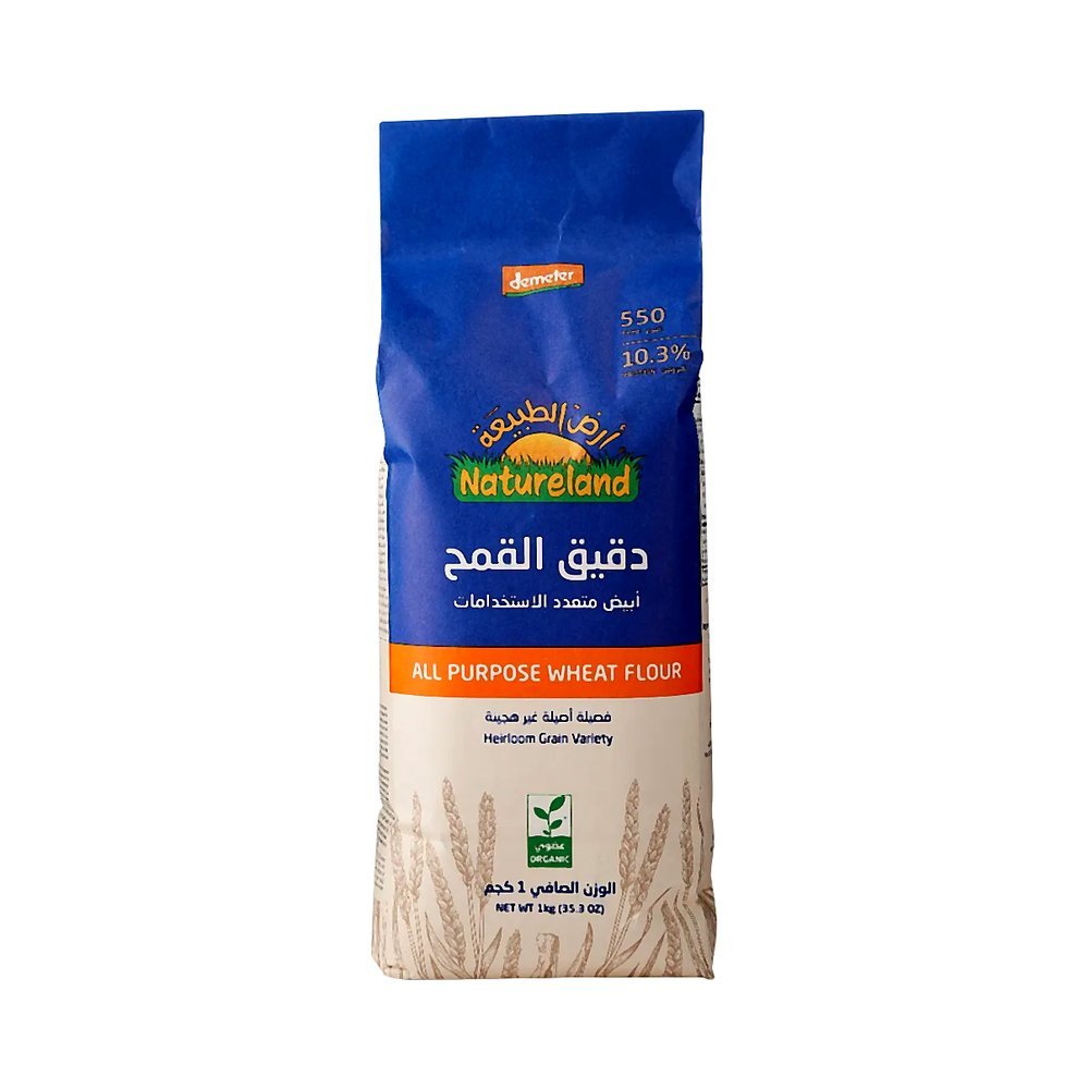 أرض الطبيعة دقيق القمح 550 أبيض متعدد الاستخدامات عضوي 1 كجم