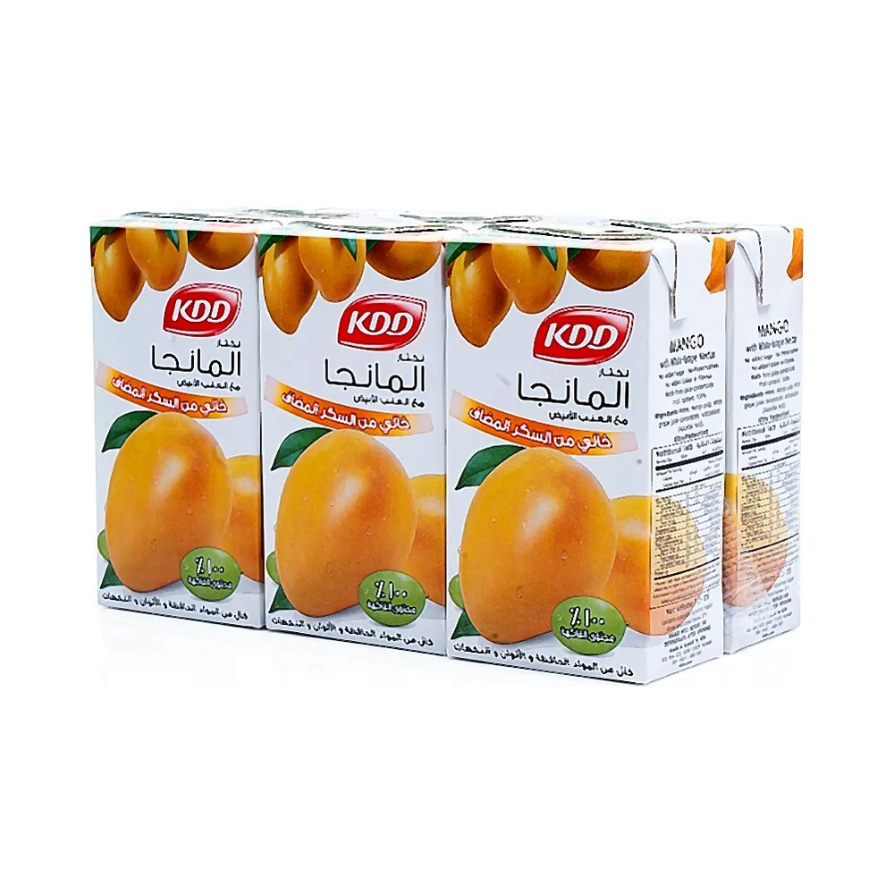 كي دي دي نكتار مانجا بدون سكر مضاف 6 حبات 125 مل