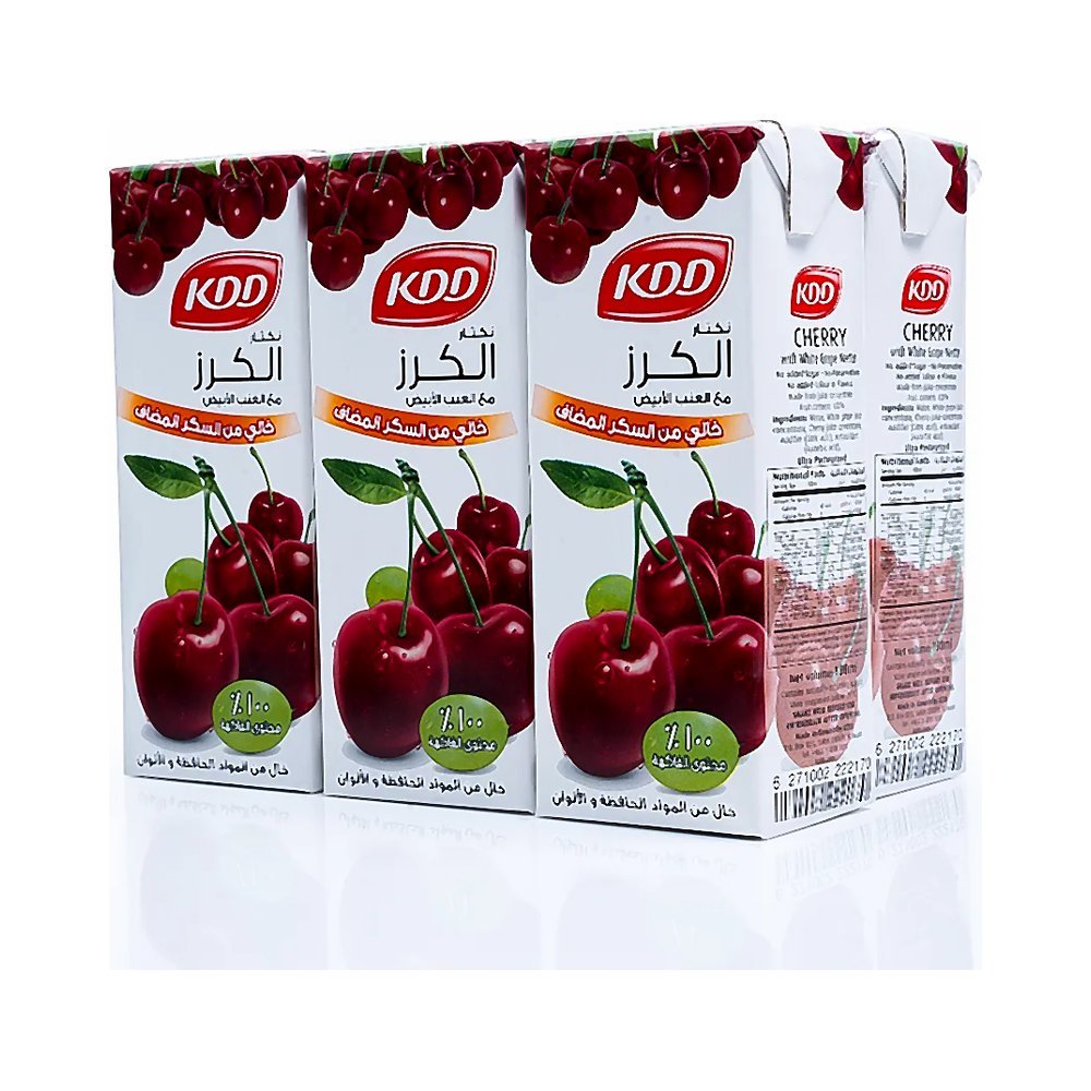 كي دي دي نكتار كرزمع عنب ابيض بدون سكر مضاف، 6 حبات 180 مل