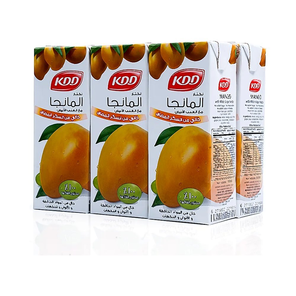 كي دي دي نكتار مانجا مع عنب ابيض بدون سكر مضاف 6 حبات 180 مل