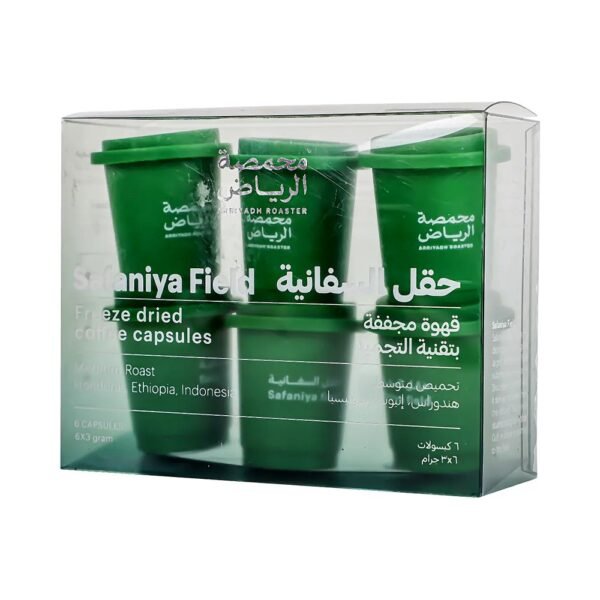 محمصة الرياض قهوة حقل السفانية قهوة مجففة علبة 6 كبسولات 3 جم