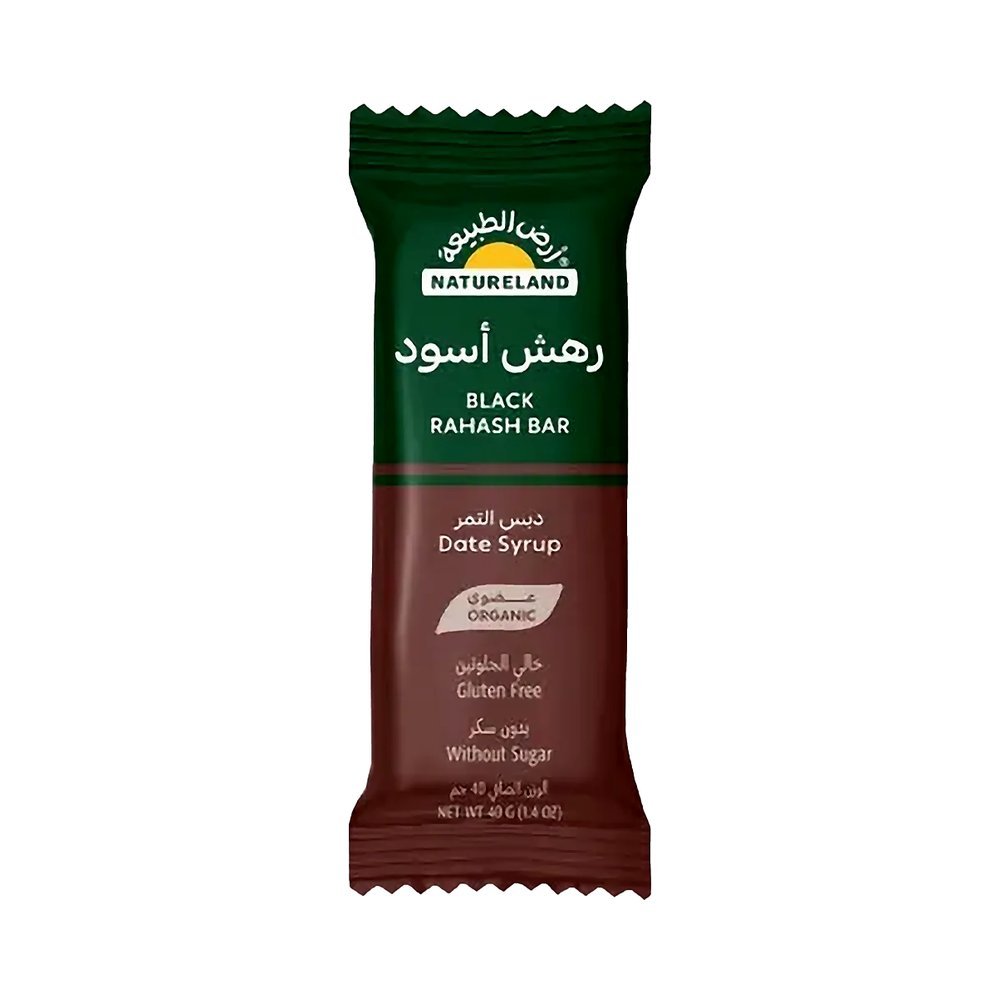أرض الطبيعة لوح رهش أسود بشراب التمر خالي من الجلوتين وعضوي 40 جم