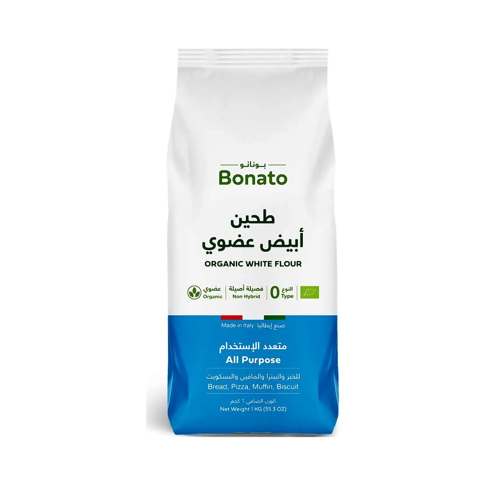 بوناتو دقيق القمح الأبيض لجميع الأغراض العضوي 1 كجم
