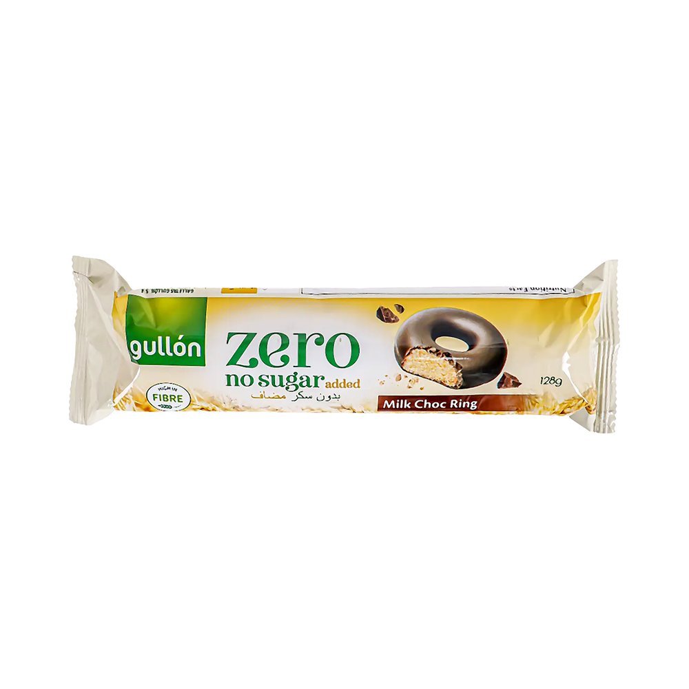 جولن زيرو حلقات يسكويت مغطاة بشوكولا الحليب بدون سكر مضاف 128 جم