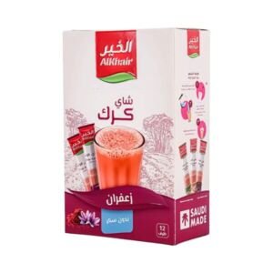 الخير شاي كرك بالزعفران بدون سكر 12 ظرف