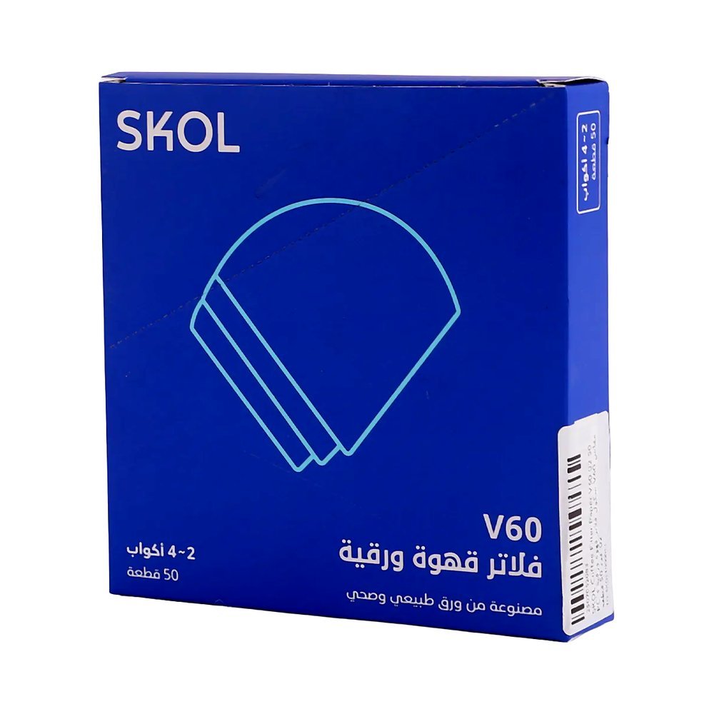 سكول فلاتر قهوة ورقية V60 مقاس 02 عدد 50 قطعة