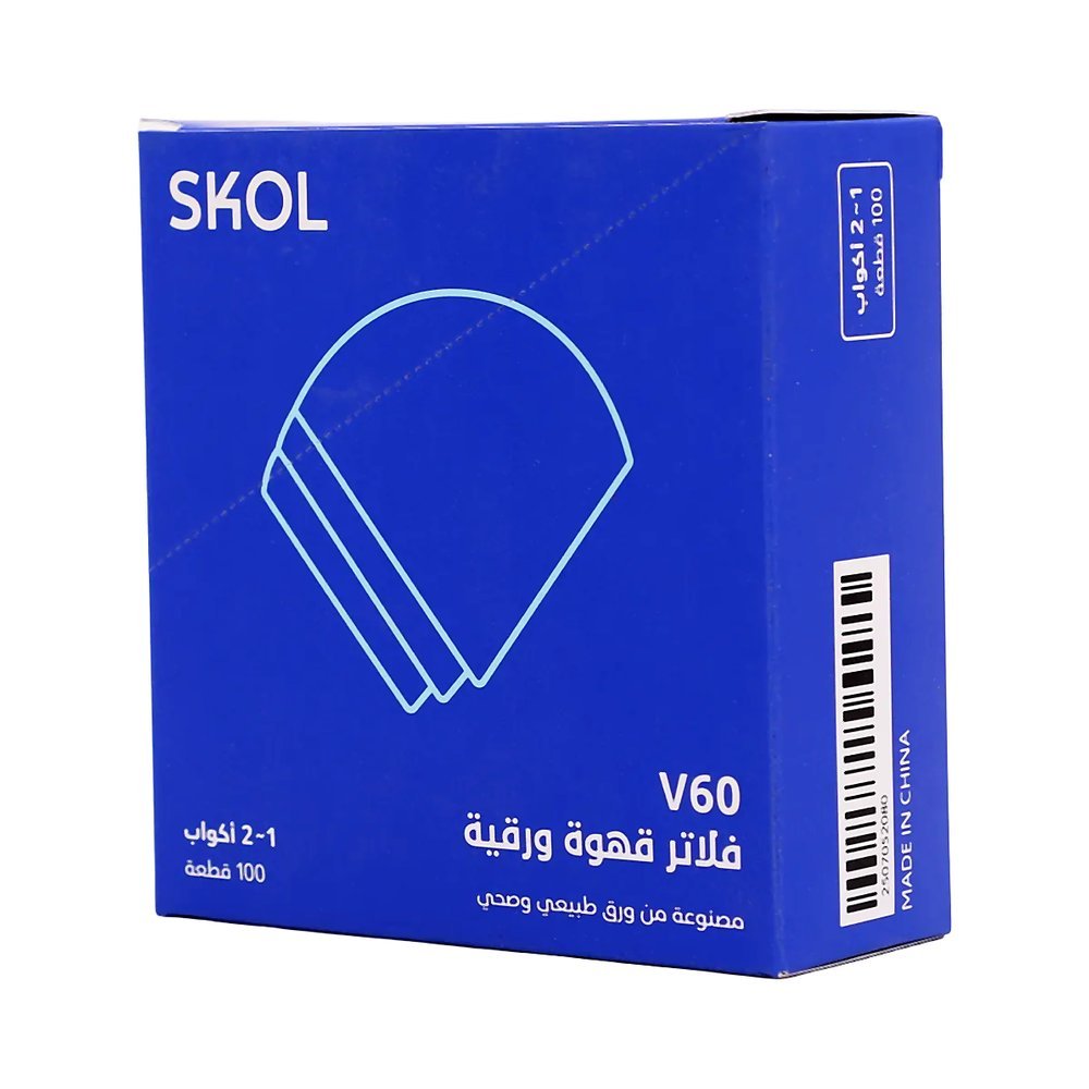 سكول فلاتر قهوة ورقية V60 مقاس 01 عدد 100 قطعة
