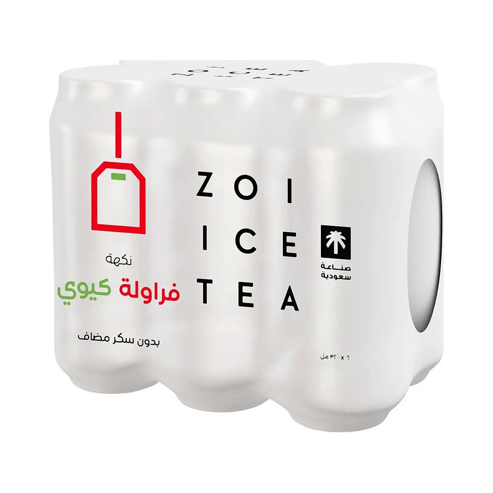 زوي شاي مثلج بنكهه الفراولة بالكيوى 6 حبات 320 مل