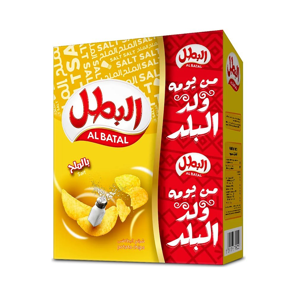 البطل رقائق بطاطس بالملح 12 حبة 23 جم