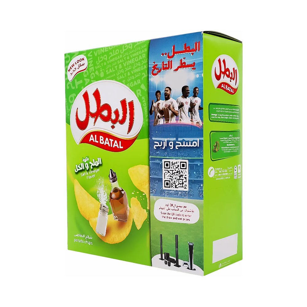 البطل رقائق بطاطس بالخل والملح 12 حبة 23 جم