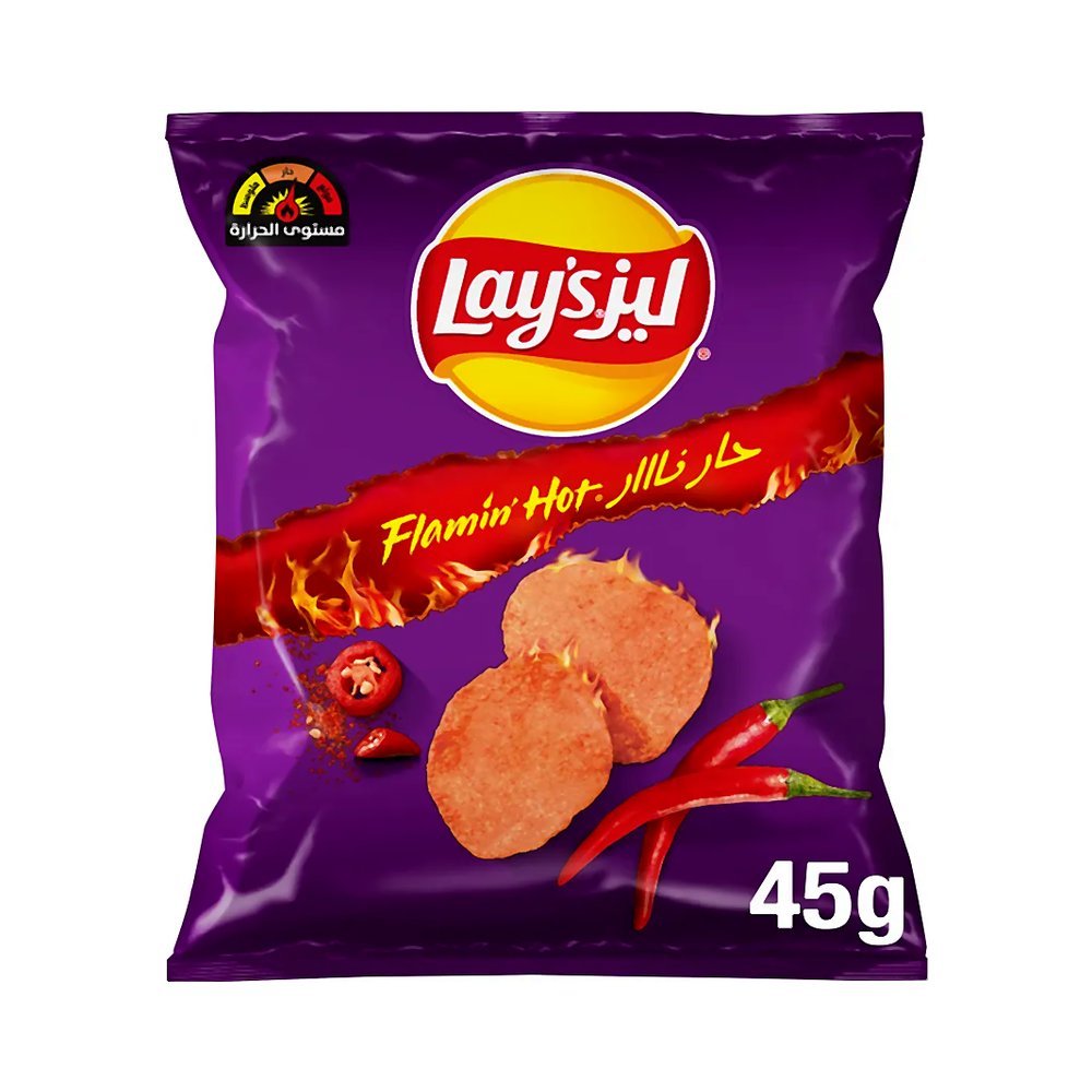 ليز شرائح بطاطس حار نار 45 جم